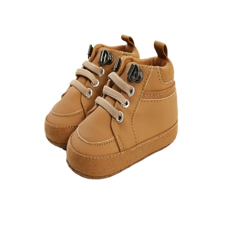 

Newborn Soft Sole Sneaker High Upper Anti-slip Solid Shoes Toddler Baby Autumn Fashion First Walkers Crib Shoes