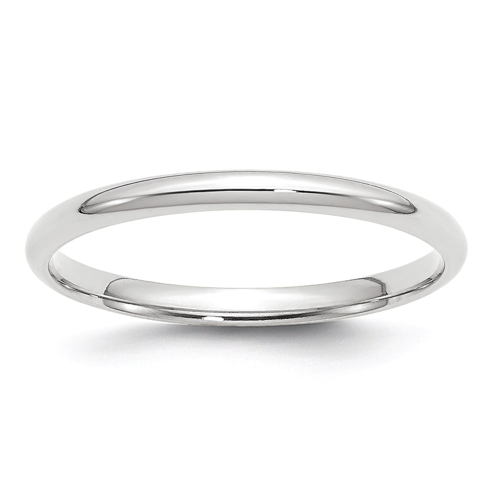 Lex & Lu 10k White Gold 3mm LTW Comfort Fit Band Ring 