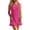 Hot Pink, variant on Ahabrexf Beach Cover-Up Dress for Women, Lightweight Rayon Blend, Solid Color, Round Neck, Flowy Silhouette, UPF 15 Sun Protection