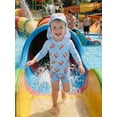 thumbnail image 4 of BemeyourBBs Toddler Baby Boy Girl Crab Swimsuit Infant Bathing Suit 3 Piece Rash Guard Set Crab Print Zipper Long Sleeve Swimming Tops Swim Trunks Shorts Set Sun Cap Summer Swimwear Beachwear, 4 of 9
