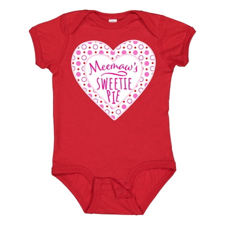 

Inktastic Meemaw s Sweetie Pie with Pink Hearts Gift Baby Boy or Baby Girl Bodysuit