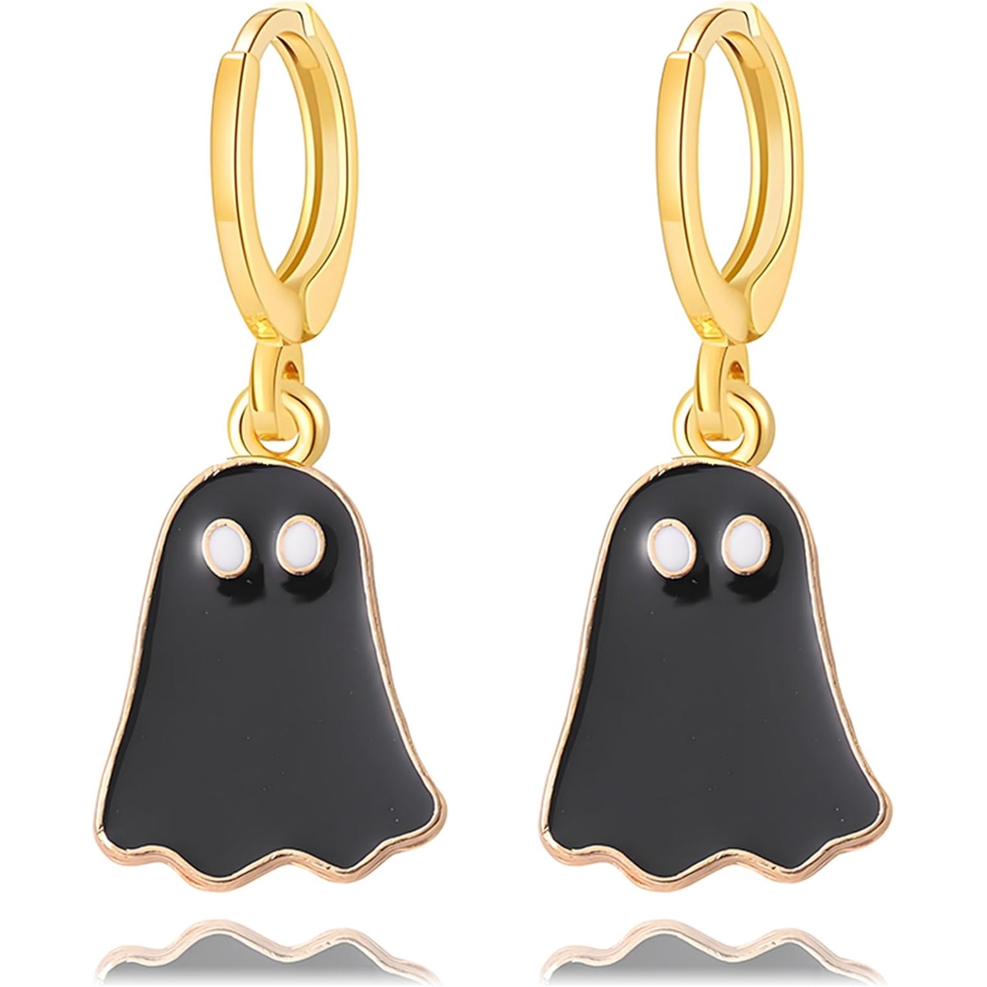 Halloween Ghost Earrings for Women Cute Funny Spooky Ghost Huggie Hoop Earrings Colorful Enamel Ghost Hoop Earrings Halloween Holiday Party Accessories Fashion Jewelry