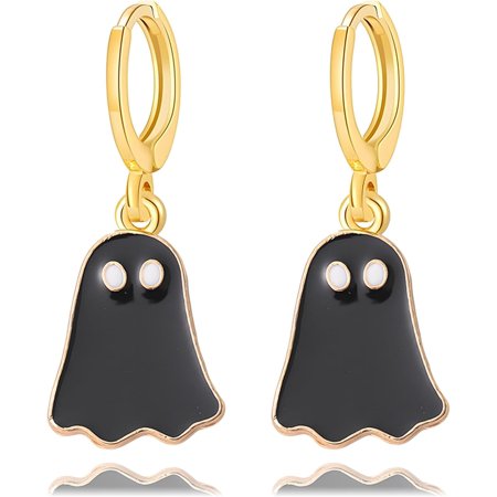 Halloween Ghost Earrings for Women Cute Funny Spooky Ghost Huggie Hoop Earrings Colorful Enamel Ghost Hoop Earrings Halloween Holiday Party Accessories Fashion Jewelry