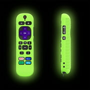 Glow Green Remote Case Replacement for New TCL 2021 Released Roku Express 4K+ TV Voice Remote, Silicone Protective Case