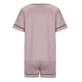 thumbnail image 6 of XuJwPNcy Womens 2 Piece Satin Pajama Sets V Neck Short Sleeve Shirts with Shorts Sleepwear Set Pjs Lounge Outfits, 6 of 7