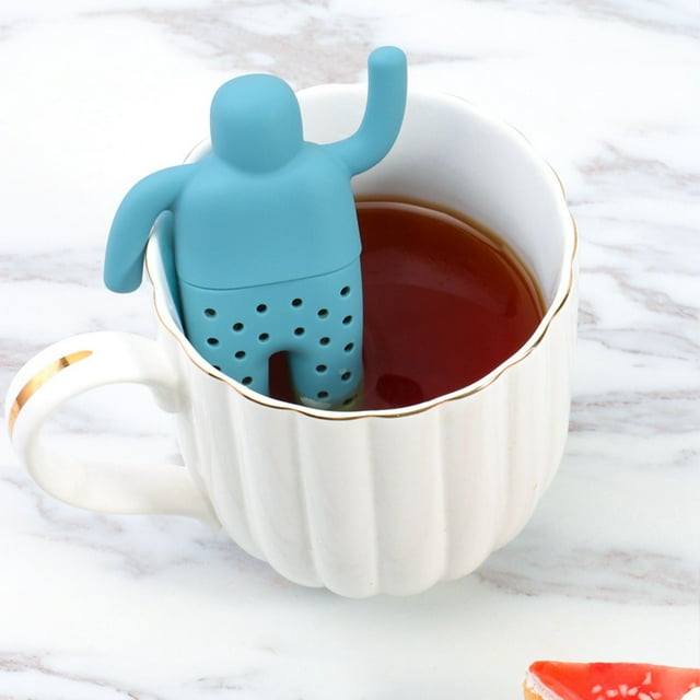 Loose Tea Infuser Tea Diffuser For Teapot Silicone Tea Strainer Cute Little Man Tea Dregs Lazy Tea Mini Dish Washer in Nut Small Mesh Strainer Strainer Bar Strainer