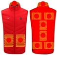 thumbnail image 2 of Nmnitkp Heated Vest for Men,9 Zones USB Electric Heating Jacketa Warming Waistcoat Fit Vest For Outdoor Hiking Hunting-No Battery Red,XL, 2 of 4