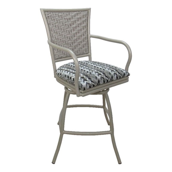 Indoor Counter 26" Kitchen Bar Stool Erin Beige Frame - Simi Soft Gray