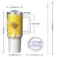 thumbnail image 3 of Sunflower Gift 40oz Tumbler with Handle and Straw, Large Capacity Travel Cup for Hot & Cold Drinks, Double Walled Vacuum Insulated Cup, Floral Lover Birthday Gifts for Mother's Day Women Girls, 3 of 7