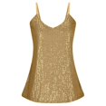 thumbnail image 6 of Sparkly Sequin Tank Tops for Women V Neck Loose Fit Shiny Sequins Spaghetti Strap Camisole Tops Rave Party Clubwear, 6 of 7