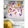 thumbnail image 4 of Pink Spring Floral Sheer Curtains 72 Inches Long 2 Panels Set, Window Sheer Curtains for Living Room/Bedroom, Farmhouse Flowers Butterfly Watercolor Light Filtering Rod Pocket Curtain 52''x72''x2, 4 of 8