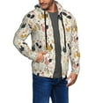 thumbnail image 2 of Wukai Cartoon Chickens Print Men's Zip-Up Hoodie,Fleece Full-Zip Hoodie for Men, Hooded Sweatshirt-Small, 2 of 5