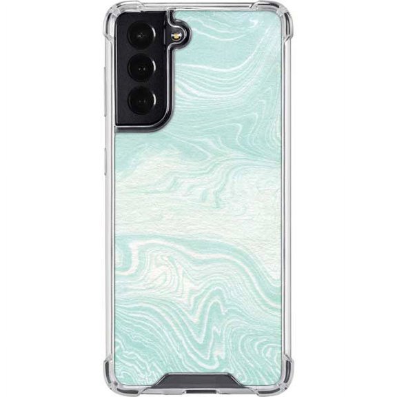 Skinit Marble Marbleized Mint Galaxy S22 Clear Case