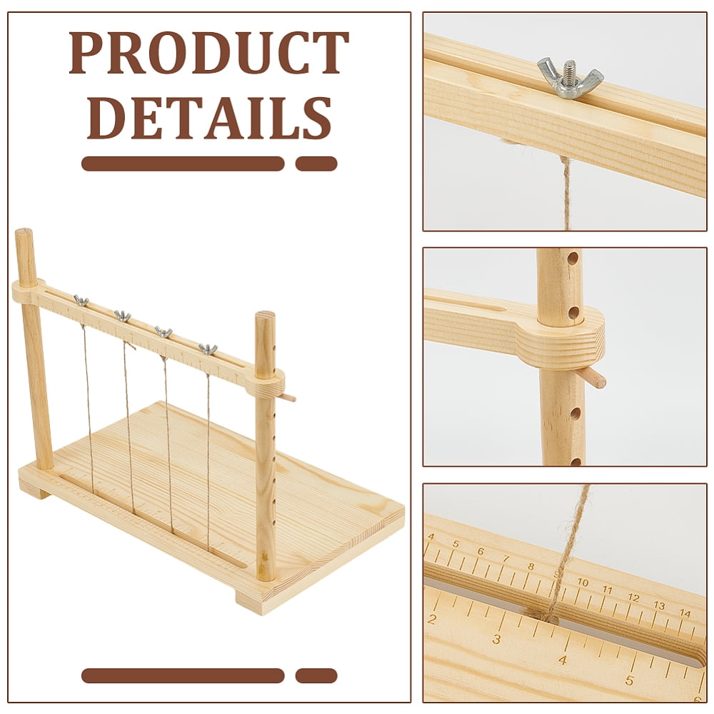 1set Pine Wood Bookbinding Tool with Hemp Rope Bookbinding Supplies BurlyWood Finished Product: 40x24x32cm