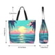 thumbnail image 5 of Disketp Retro Palm Beach Sunset Bolsa Tote Estampada para Mujer, Bolso de Hombro y de Mano para Compras y Viajes, 5 of 8