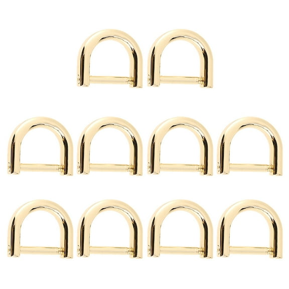 Monyance d ring buckle clip 10Pcs Golden D-Ring Screw Shackle Buckle 13mm DIY Craft Replacement(0.87X0.79X0.2Inches)