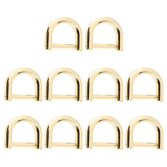 KAKOWELY 10PCS D-Rings with Closing Screw Shackle Key Holder DIY Purse Replacement Strap Clip,0.87"X0.79"X0.2"
