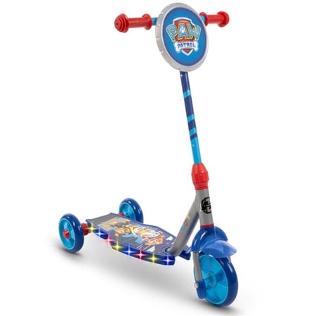 Huffy 28664 Huffy Paw Patrol 3-Wheel Light-Up Scooter for Kids Motion-Activated LED Deck - Quick Connect - Ages 3+ - Blue