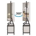 thumbnail image 2 of DeeHome 360° Swivel Jewelry Armoire & Makeup Mirror Cabinet With 2 Bottom Drawer, Rotates Freely, Spacious Storage Area, Hand-Painted & Artisan White Finish, 2 of 9