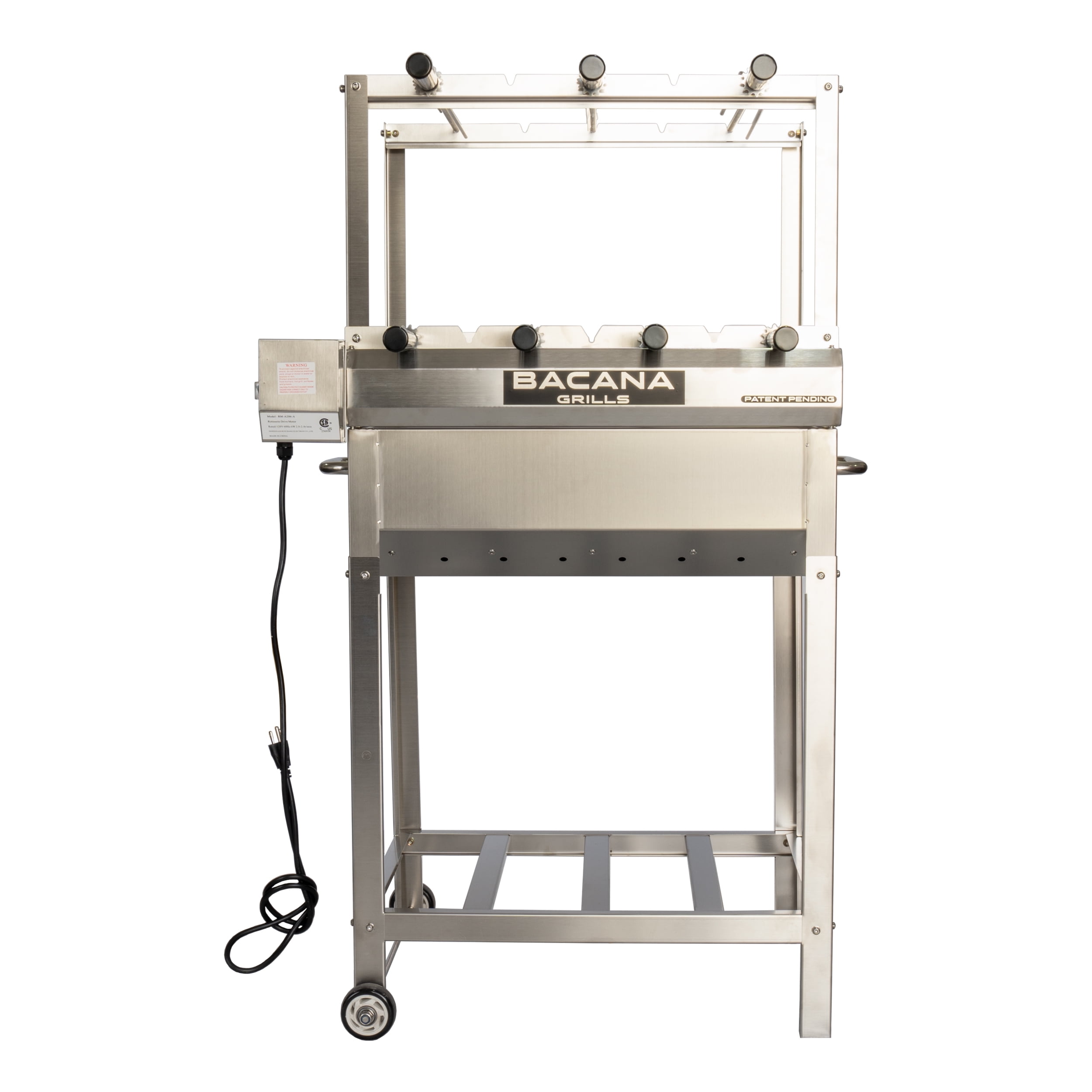 Charcoal Brazilian Electric Rotisserie Grill - 7 skewers - Churrasco - Stainless Steel BBQ