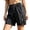 369Black1651, variant on CAIVO Women Plus Size Cargo Athletic Shorts Lightweight Casual Sweatproof Outdoor Fitness Mid Length Training Bottoms With Zipper Pockets Elastic Waistband Simple Summer Work Solid Color Bottoms