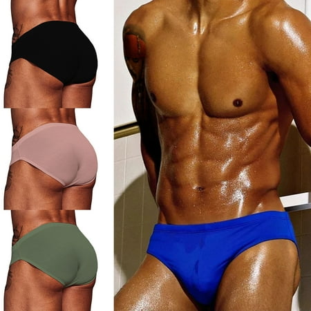 

rygai Men Briefs Low Waist Lightweight Modal Thin Section Breathable Briefs for Home Blue 2XL