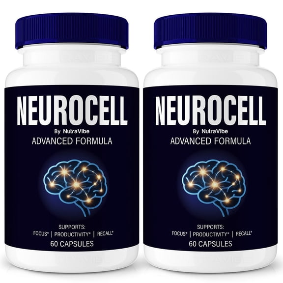 (2 Pack) Neurocell Pills  Daily Formula with a Natural Blend to Help Maintain Focus, Memory & Concentration | Clean, Gentle, Easy-to-Swallow Capsules for Everyday Sharpness (120 Capsules)