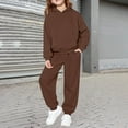 thumbnail image 2 of Mercatoo Kids Hoodie Sweatsuit Set Boys Girls 𝗥aglan Sleeve Tracksui𝘁 Pullover Hooded Sweatshirts and Jogger Pants Set Fall Athleisure, 2 of 6