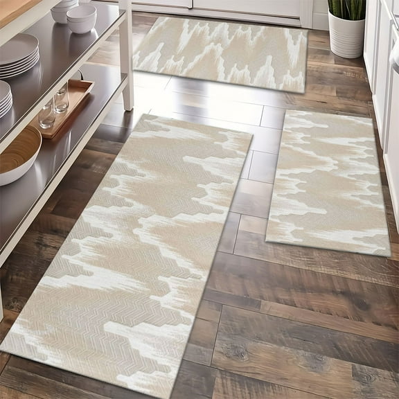 Floor Rugs Sets 3 Piece with Runner, Farmhouse Kitchen Rugs and Mats Non Skid Washable Runner Rug for Kitchen Sink Laundry