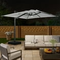 thumbnail image 3 of Boyel Living Cantilever Outdoor Patio Umbrellas, with Bluetooth Ambient Light & Base, Offset Square Umbrella for Pool Deck Garden Backyard, Gray, 3 of 9