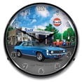 thumbnail image 1 of Reloj de pared coleccionable con letrero y reloj 1969 SS Camaro Gulf, 1 of 5