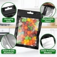 thumbnail image 6 of CCOCC 100 Pcs Resealable Mylar Bags with Zipper and Frosted Clear Window Smell Proof Packaging Bags Foil Pouch Zipper Bag for Food Self Sealing Storage Supplies (Black, 3.54X6.29), 6 of 7