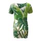 thumbnail image 5 of Mini vestido con cuello en V y mangas cortas a la moda con estampado de flores degradadas para mujer Pompotops ghjkhdj16606, 5 of 5