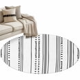thumbnail image 2 of 4ft Washable Round Rug, White Boho Non-Slip Circle Area Rug for Living Room Bedroom, Geometric Indoor Floor Mat for Home Decor, 2 of 9