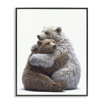 Stupell Industries Hugging Bear Pair Animals & Insects Painting Black Framed Art Print Wall Art, 24 x 30