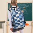 thumbnail image 7 of FORMRS School Backpack 17" Student Travel Bag with Laptop Compartment, Blue and Gray Plaid Pattern, 7 of 7