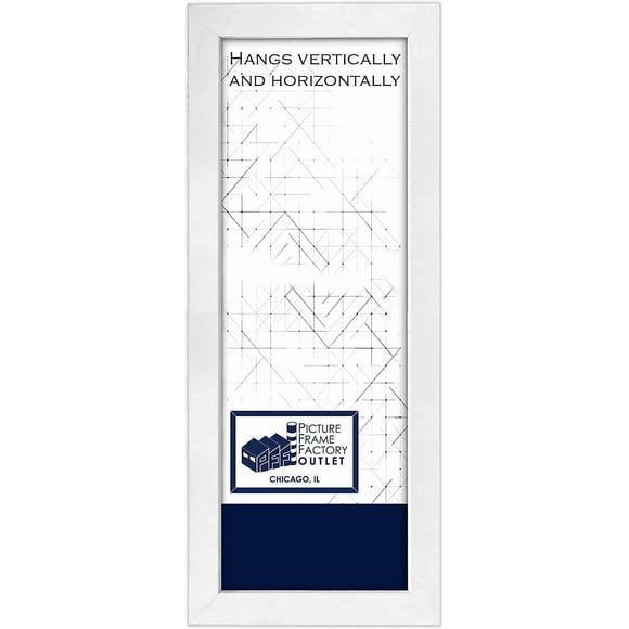 (1) 12x36 White Picture Frame | 1.25" White Satin Moulding | By Picture Frame Factory Outlet