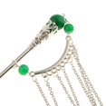 thumbnail image 3 of Palillos de pelo Zulema con borlas y palillo verde, 3 of 5