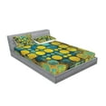 thumbnail image 2 of Ambesonne Retro Fitted Sheet & Pillow Sham Set, Groovy Polka Dots 60s, Full, Green Blue, 2 of 2