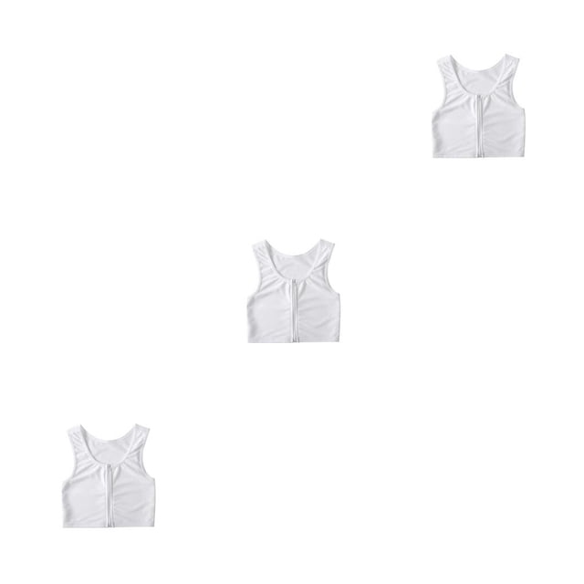 Minnieouse Tank Top Chaleco Camisa Pecho Trans Elástico Deportes Ropa Interior Vendaje Reforzado Corsé Corto Transpirable Mujer Blanco XL Type1 NO1