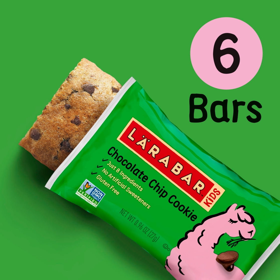 (8 pack) Larabar Kids Bakes Chocolate Chip Cookie Gluten Free Bars, 5.76 oz, 6 Count