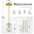 thumbnail image 5 of Brass Pendant Lights Kitchen Island 2 Pack, Farmhouse Gold Pendant Lighting with Clear Glass Shade, Mini Hanging Light Fixture for Kitchen Sink Dining, AD-22281-1P2-GD-C, 5 of 14