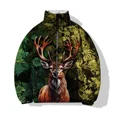 thumbnail image 2 of Abrigo de hombre con estampado animal de moda Abrigos de invierno casuales y versátiles para hombre Chaquetas parkas cómodas y cálidas con estampado de alce elegante para hombre, 2 of 5