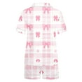 thumbnail image 4 of Byworldtasic Valentine's Womens Button Down Pajamas Set Short Sleeve Sleepwear Soft Pj Lounge Sets, 4 of 5