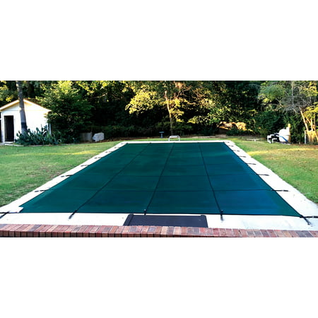 WaterWarden Safety Pool Cover for 32 x 50 In Ground Pool - Green Mesh