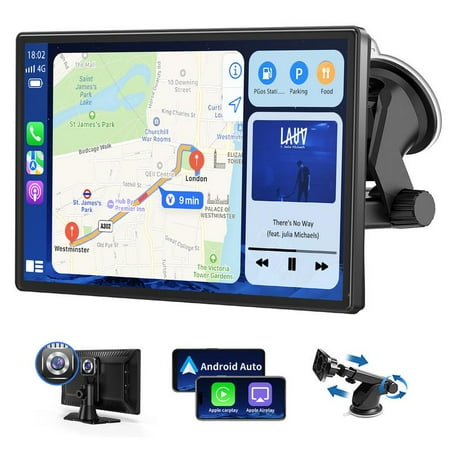 2025 Latest Portable CarPlay Screen – 10.26” 4K Ultra HD & 7” 1080P IPS Touchscreen Car Stereo – Supports Wireless CarPlay – Perfect Father’s Day Gift