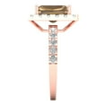 thumbnail image 3 of 3.84ct emerald cut champagne Zircon 18k rose gold halo Bridal Wedding Engagement Promise Anniversary Ring for Women size 5.75, 3 of 7