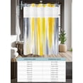 thumbnail image 6 of No Hook Cloth Fabric Shower Curtain with Snap in Liner, Yellow Gray White Waterproof Shower Curtains Set with See Through Top Window, Farmhouse Gradient Abstract Art Bath Curtains Shower 72"x84", 6 of 6