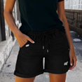 thumbnail image 2 of Womens Jean Shorts Stretchy High Waisted Ripped Denim Shorts with Pockets Trendy Distressed Cut Off Shorts by Yigetop Black L, 2 of 7
