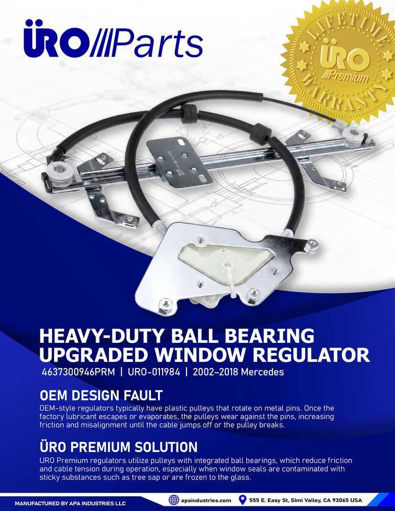 URO Parts URO-011984 Heavy Duty Design, Ball Bearing Pivot, Improved Pulley